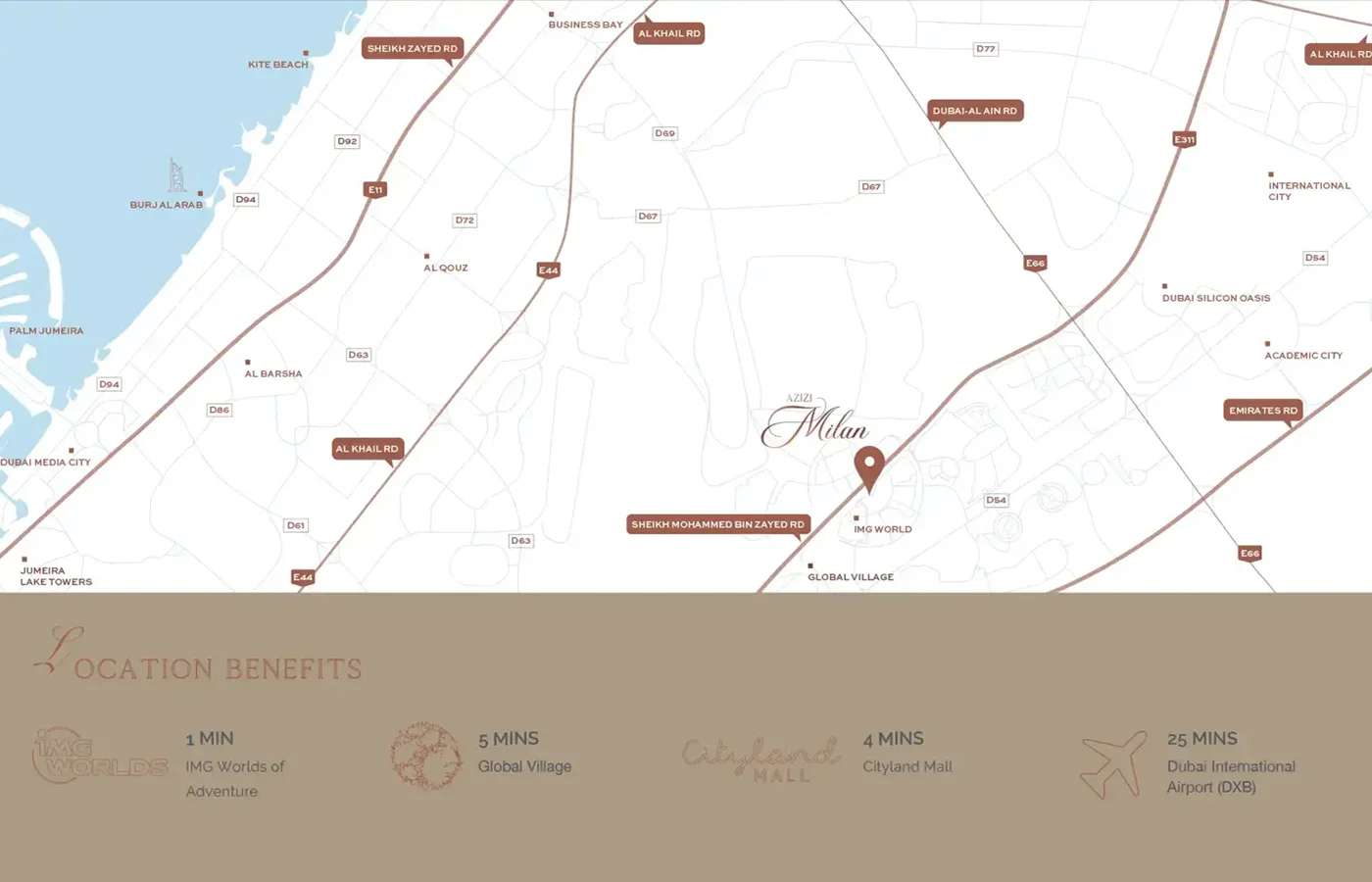azizi-milan-heights LOCAtion map